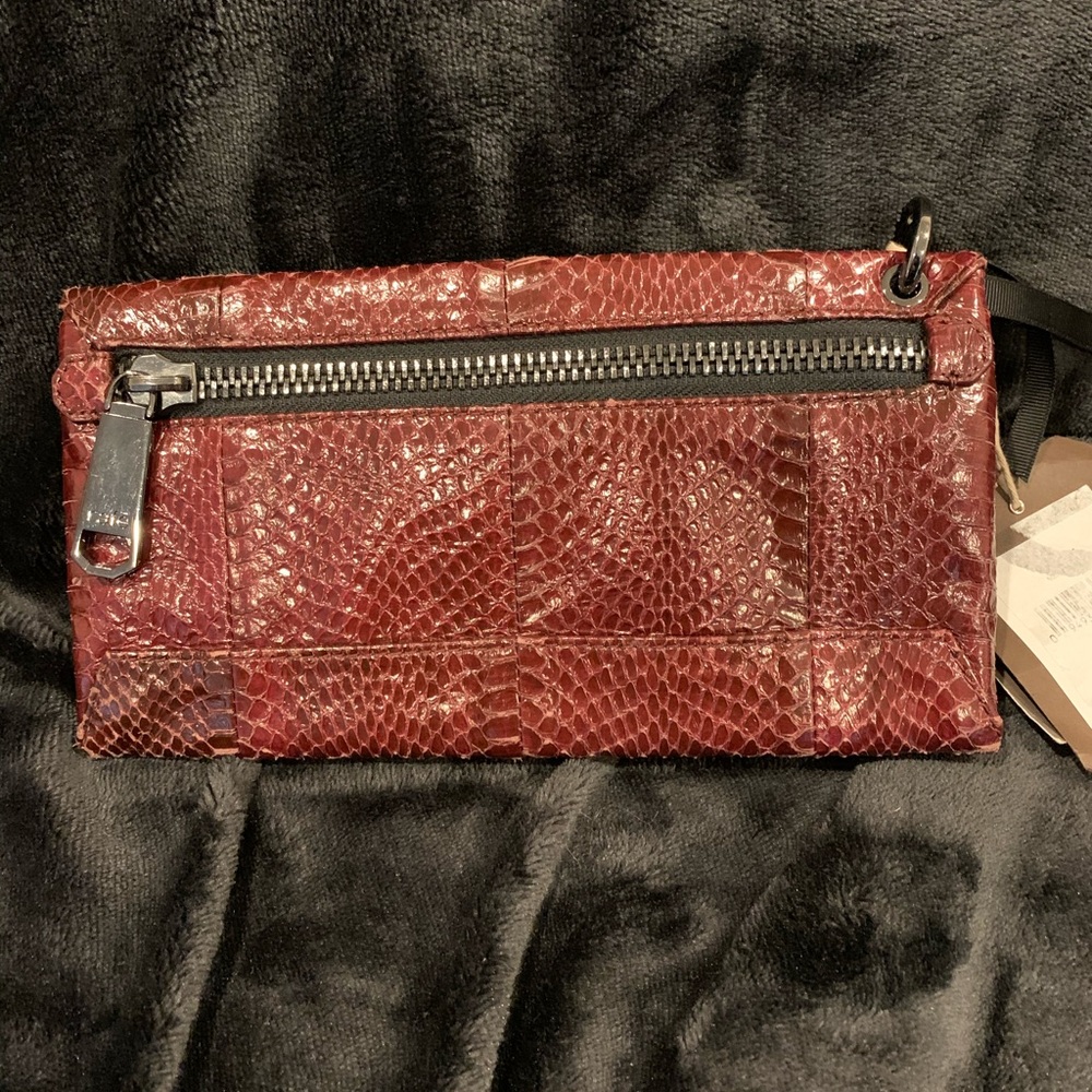 Authentic Rafe Celia Burgundy Python Clutch - Picture 2 of 3